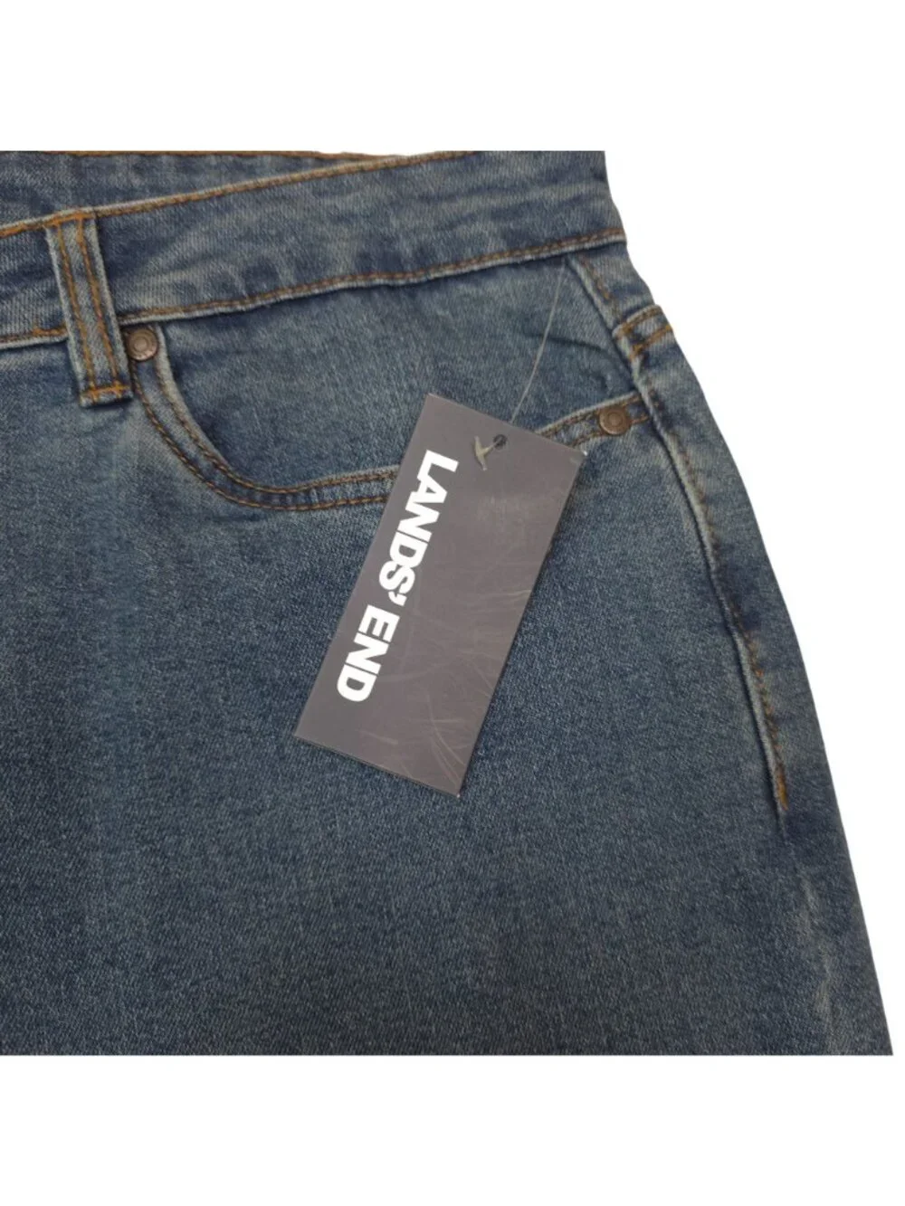 Lands End Flannel Lined Straight Leg Jeans Womens Size 16 Medium Wash